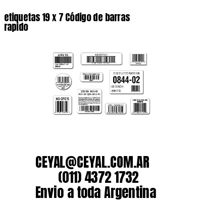 etiquetas 19 x 7 Código de barras rapido