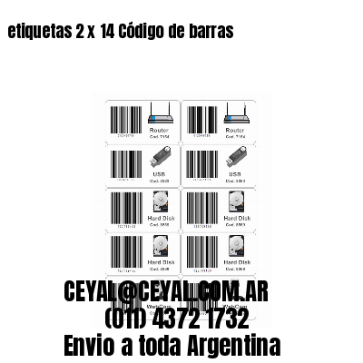 etiquetas 2 x 14 Código de barras