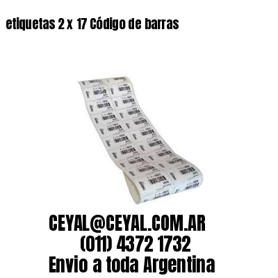 etiquetas 2 x 17 Código de barras