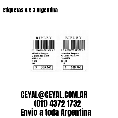 etiquetas 4 x 3 Argentina