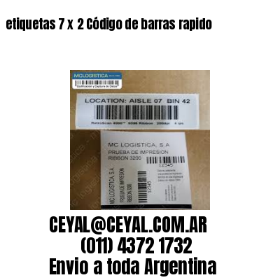 etiquetas 7 x 2 Código de barras rapido