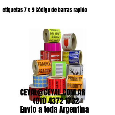 etiquetas 7 x 9 Código de barras rapido