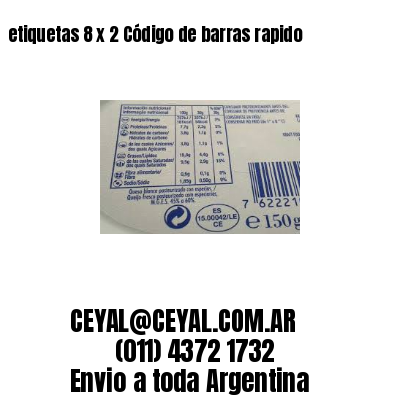 etiquetas 8 x 2 Código de barras rapido