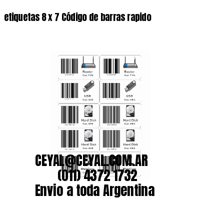 etiquetas 8 x 7 Código de barras rapido