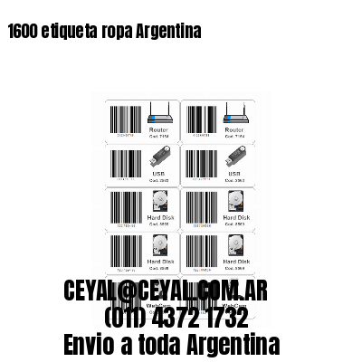 1600 etiqueta ropa Argentina
