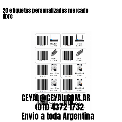 20 etiquetas personalizadas mercado libre