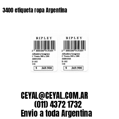 3400 etiqueta ropa Argentina