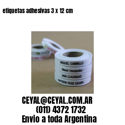 etiquetas adhesivas 3 x 12 cm