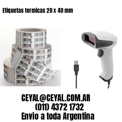Etiquetas termicas 20 x 40 mm