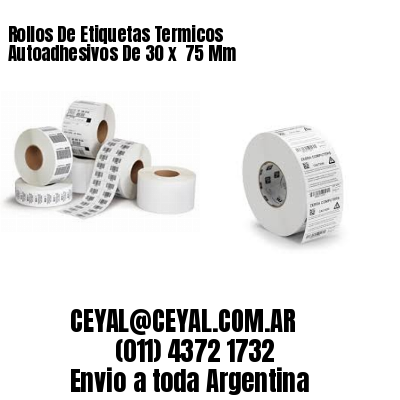 Rollos De Etiquetas Termicos Autoadhesivos De 30 x  75 Mm