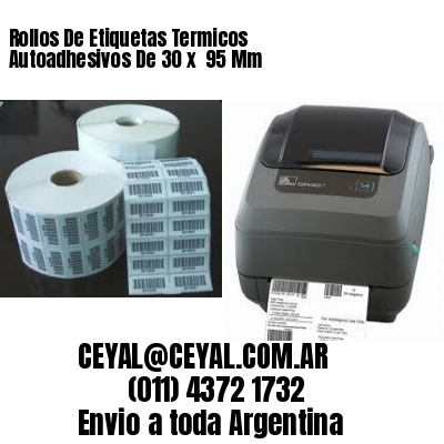 Rollos De Etiquetas Termicos Autoadhesivos De 30 x  95 Mm