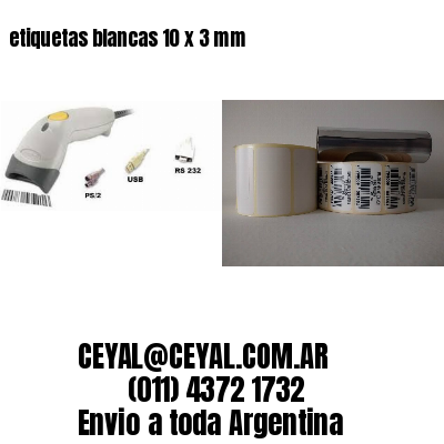 etiquetas blancas 10 x 3 mm