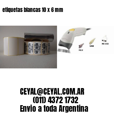 etiquetas blancas 10 x 6 mm