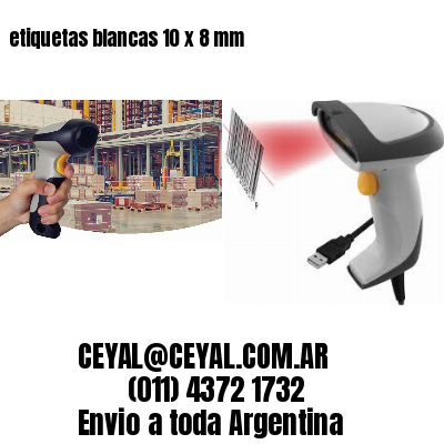 etiquetas blancas 10 x 8 mm