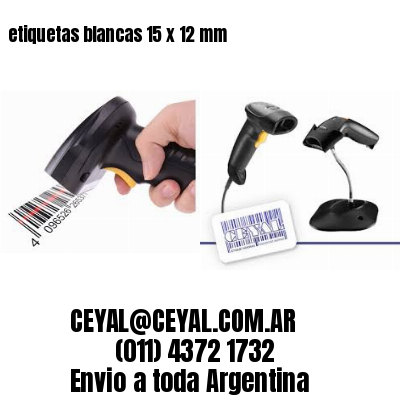 etiquetas blancas 15 x 12 mm