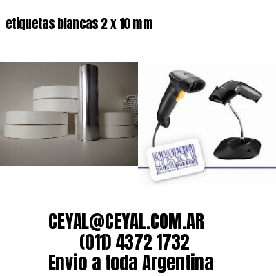etiquetas blancas 2 x 10 mm