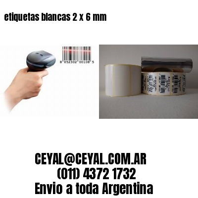 etiquetas blancas 2 x 6 mm