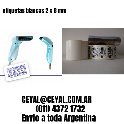 etiquetas blancas 2 x 8 mm