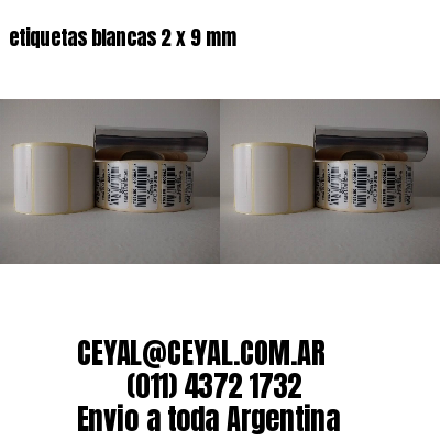 etiquetas blancas 2 x 9 mm