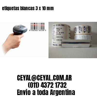 etiquetas blancas 3 x 10 mm