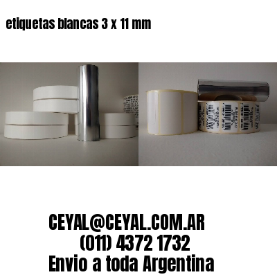 etiquetas blancas 3 x 11 mm