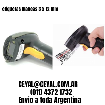 etiquetas blancas 3 x 12 mm