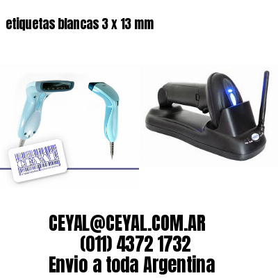 etiquetas blancas 3 x 13 mm