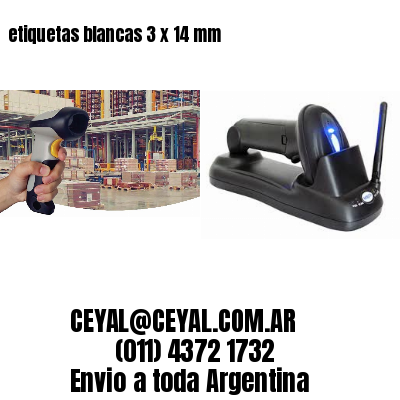etiquetas blancas 3 x 14 mm