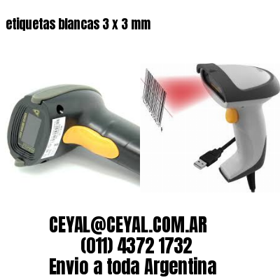 etiquetas blancas 3 x 3 mm