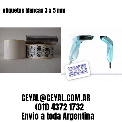 etiquetas blancas 3 x 5 mm