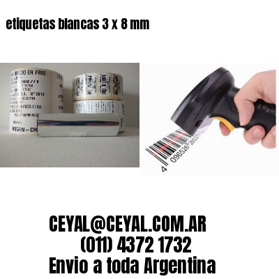 etiquetas blancas 3 x 8 mm