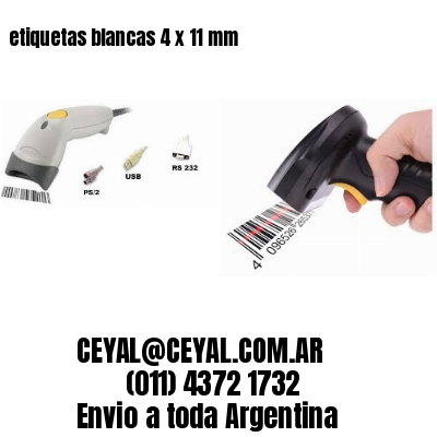 etiquetas blancas 4 x 11 mm