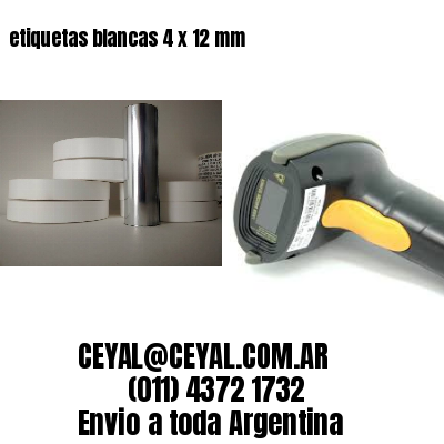etiquetas blancas 4 x 12 mm