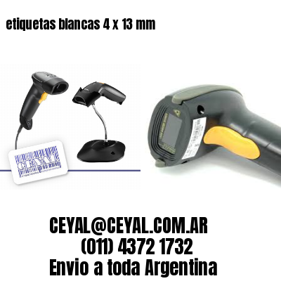 etiquetas blancas 4 x 13 mm