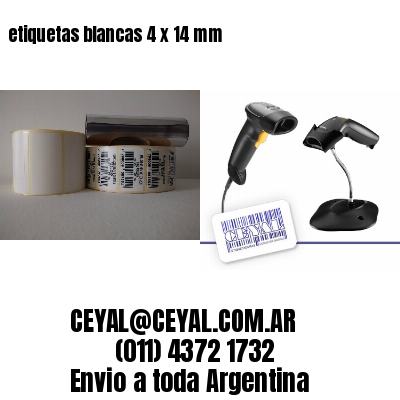 etiquetas blancas 4 x 14 mm