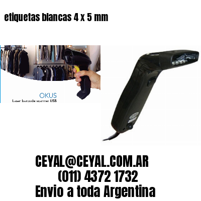 etiquetas blancas 4 x 5 mm