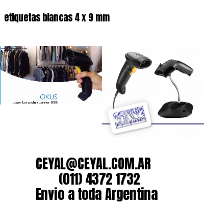 etiquetas blancas 4 x 9 mm
