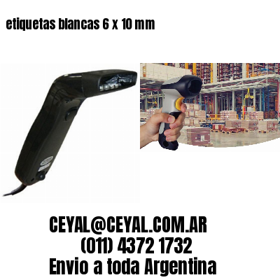 etiquetas blancas 6 x 10 mm