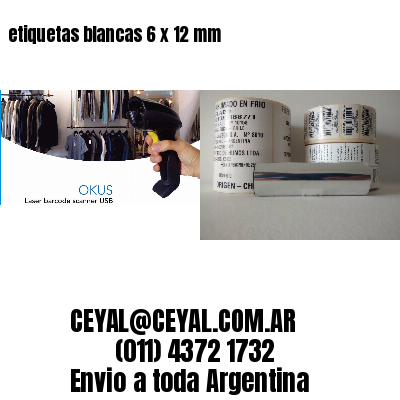 etiquetas blancas 6 x 12 mm