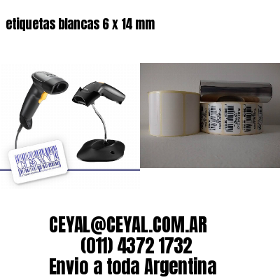 etiquetas blancas 6 x 14 mm