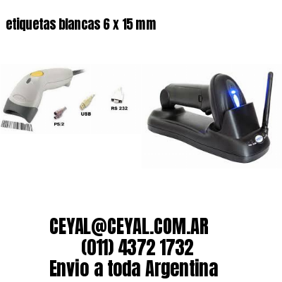 etiquetas blancas 6 x 15 mm