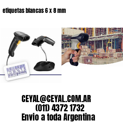 etiquetas blancas 6 x 8 mm