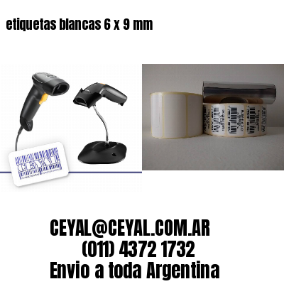 etiquetas blancas 6 x 9 mm