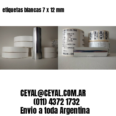 etiquetas blancas 7 x 12 mm