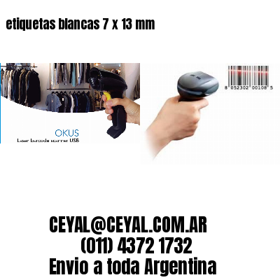etiquetas blancas 7 x 13 mm