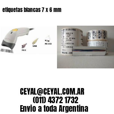 etiquetas blancas 7 x 6 mm
