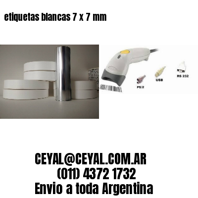 etiquetas blancas 7 x 7 mm
