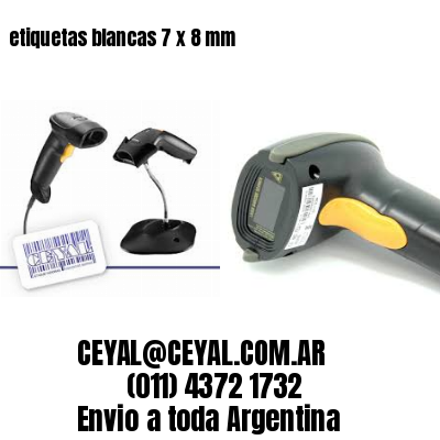 etiquetas blancas 7 x 8 mm