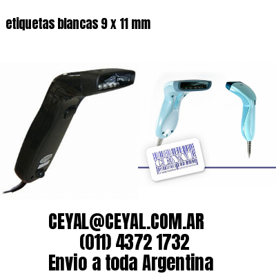 etiquetas blancas 9 x 11 mm