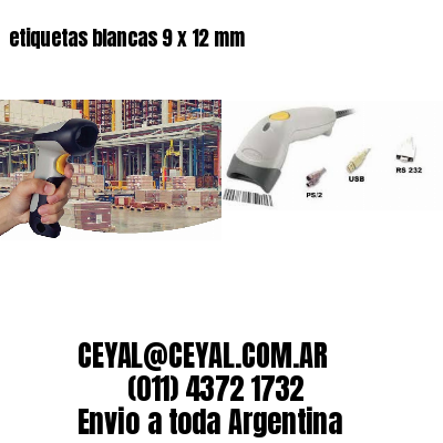 etiquetas blancas 9 x 12 mm